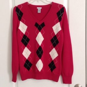 IZOD Ladies Argyle Golf Sweater, Classic V-Neck
